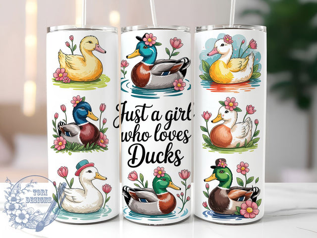 Cute Girl Duck Tumbler, Girl Duck Tumbler, Cute 20oz Wrap, Sublimation Design, Stylish Gift Idea, Animal Lover Wrap, Fun Duck Tumbler Sublimation ToriDesigns 