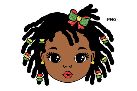Cute Girl Face SVG PNG JPG AI EPS DXF PDF with Braided Hair Beads and Bow Digital Clipart for Sublimation and Cricut Projects SVG 1uniqueminute 