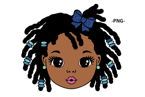Cute Girl Face SVG PNG JPG AI EPS DXF PDF with Braided Hair Beads and Bow Digital Clipart for Sublimation and Cricut Projects SVG 1uniqueminute 