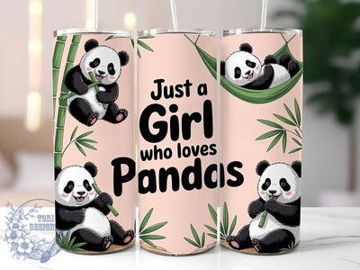 Cute Girl Panda Tumbler, Girl Panda Tumbler, Cute 20oz Wrap, Sublimation Design, Stylish Gift Idea, Animal Lover Wrap, Fun Panda Tumbler Sublimation ToriDesigns 
