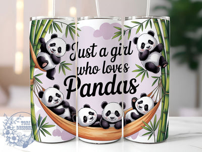 Cute Girl Panda Tumbler, Girl Panda Tumbler, Cute 20oz Wrap, Sublimation Design, Stylish Gift Idea, Animal Lover Wrap, Fun Panda Tumbler Sublimation ToriDesigns 