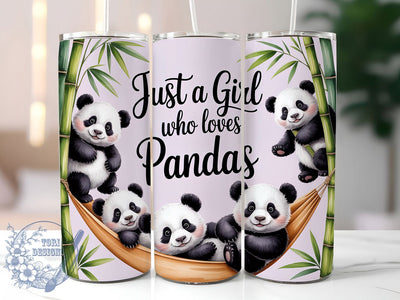 Cute Girl Panda Tumbler, Girl Panda Tumbler, Cute 20oz Wrap, Sublimation Design, Stylish Gift Idea, Animal Lover Wrap, Fun Panda Tumbler Sublimation ToriDesigns 