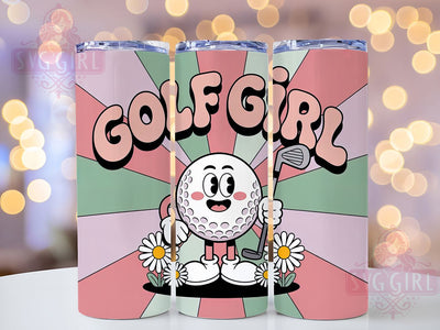 Cute Girly Golf Lady Golfer Tumbler, Women’s Golf Cup, 20Oz Tumbler Wrap, Sublimation Golf Design, Lady Golfer Drinkware, Girly Golf Mug Wrap, Golf Lover Tumbler Sublimation SvggirlplusArt 