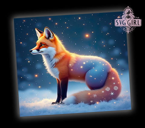 Cute Glitter Fox Animal Lover Woodland Tumbler, Cute Animal Design, 20oz Tumbler, Glitter Wrap, Sublimation Wrap, Woodland Decor, Animal Lover Gift Sublimation SvggirlplusArt 