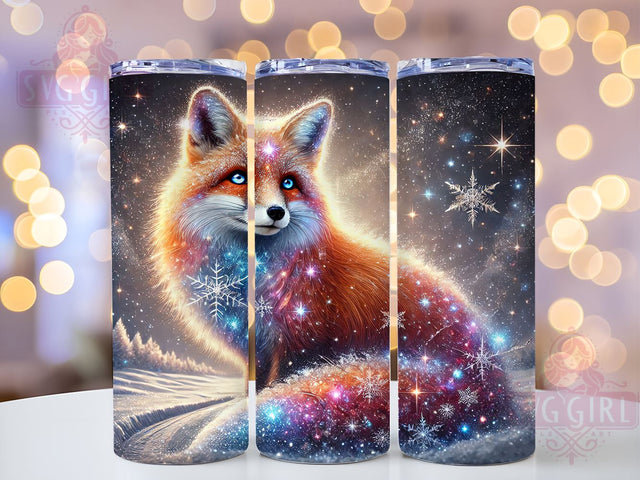 Cute Glitter Fox Animal Lover Woodland Tumbler, Cute Animal Design, 20oz Tumbler, Glitter Wrap, Sublimation Wrap, Woodland Decor, Animal Lover Gift Sublimation SvggirlplusArt 