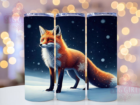 Cute Glitter Fox Animal Lover Woodland Tumbler, Cute Animal Design, 20oz Tumbler, Glitter Wrap, Sublimation Wrap, Woodland Decor, Animal Lover Gift Sublimation SvggirlplusArt 