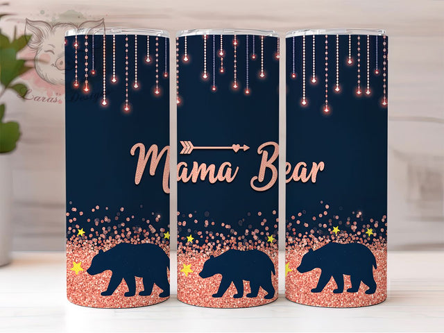 Cute Glitter Mama Bear Tumbler Wrap, Glitter Bear Wrap, Mother Bear Sublimation, Family Tumbler Design, Bear Mom Wrap, Cute Mama Bear Tumbler, Mama Bear Gift Sublimation Lara' s Designs 