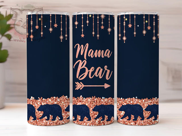 Cute Glitter Mama Bear Tumbler Wrap, Glitter Bear Wrap, Mother Bear Sublimation, Family Tumbler Design, Bear Mom Wrap, Cute Mama Bear Tumbler, Mama Bear Gift Sublimation Lara' s Designs 
