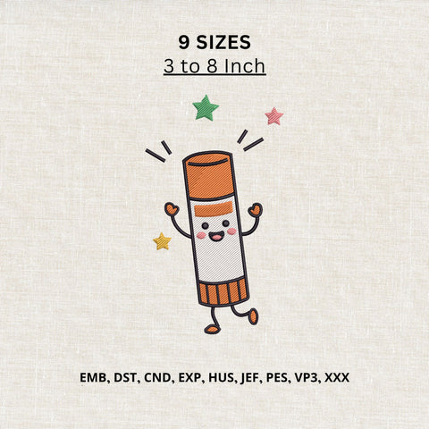 Cute Glue Stick Character Machine Embroidery Design – Back to School Embroidery File Embroidery/Applique DESIGNS PatternFeed8 