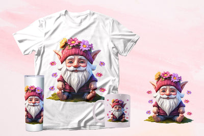 Cute Gnome Clipart PNG Files SVG zafrans studio 
