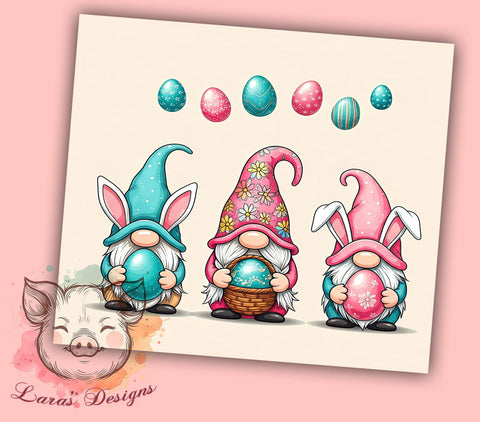 Cute Gnome Easter Tumbler, Gnome Bunny Tumbler, Happy Easter Tumbler, 20oz Easter Tumbler Design, Cute Easter Gnome Tumbler, Spring Bunny Tumbler, Easter Gift Tumbler Sublimation Lara' s Designs 