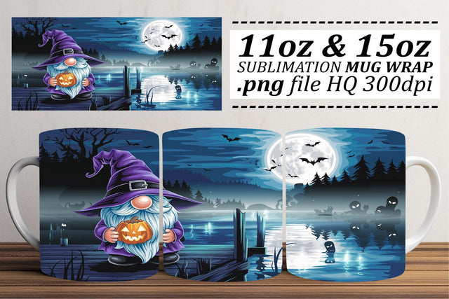 Cute Gnome Halloween Mug Wrap Sublimation afrosvg 