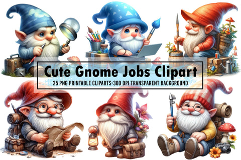 Cute Gnome Jobs Sublimation Clipart Sublimation designartist 