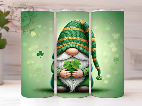 Cute Gnome St. Patrick's 20oz Tumbler, Gnome Tumbler Wrap, 20oz Tumbler Sublimation, Irish Gnome Design, St Patricks Day Gift, Cute Gnome Tumbler, Holiday Tumbler Wrap Sublimation Lara' s Designs 