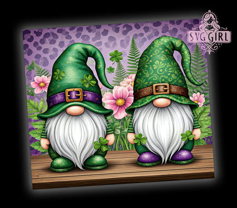 Cute Gnome St. Patrick's 20oz Tumbler, Gnome Tumbler Wrap, 20oz Tumbler Sublimation, Irish Gnome Design, St Patricks Day Gift, Cute Gnome Tumbler, Holiday Tumbler Wrap Sublimation SvggirlplusArt 