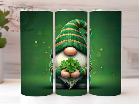 Cute Gnome St. Patrick's 20oz Tumbler, Gnome Tumbler Wrap, 20oz Tumbler Sublimation, Irish Gnome Design, St Patricks Day Gift, Cute Gnome Tumbler, Holiday Tumbler Wrap Sublimation Lara' s Designs 