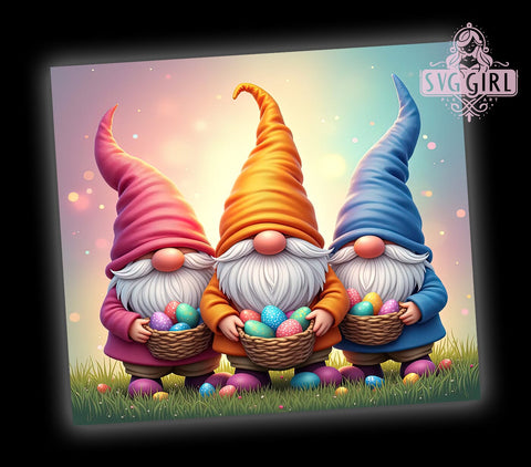 Cute Gnomes, Easter Day, 20oz Tumbler, Sublimation Design, Easter Gift, Spring Decor, Gnome Decor Sublimation SvggirlplusArt 