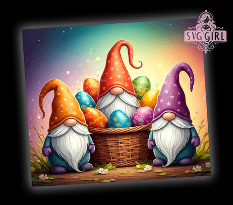 Cute Gnomes, Easter Day, 20oz Tumbler, Sublimation Design, Easter Gift, Spring Decor, Gnome Decor Sublimation SvggirlplusArt 