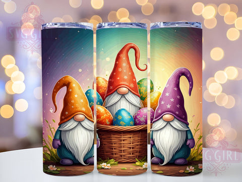 Cute Gnomes, Easter Day, 20oz Tumbler, Sublimation Design, Easter Gift, Spring Decor, Gnome Decor Sublimation SvggirlplusArt 