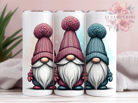 Cute Gnomes Tumbler, Christmas Gift, Sublimation Wrap, Holiday Drinkware, 20oz Tumbler, Gnome Decor, Festive Gnomies Sublimation Li Zamperini 