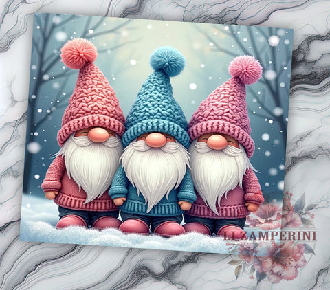 Cute Gnomes Tumbler, Christmas Gift, Sublimation Wrap, Holiday Drinkware, 20oz Tumbler, Gnome Decor, Festive Gnomies Sublimation Li Zamperini 