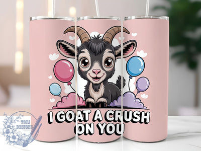 Cute Goat Valentine Tumbler, Farm Animal Wrap, Cute Goat Love Cup, 20oz Sublimation Wrap, Stylish Farm Valentine Design Tumbler, Artistic Goat Crush Cup, Funny Animal Valentine Theme Wrap Sublimation ToriDesigns 