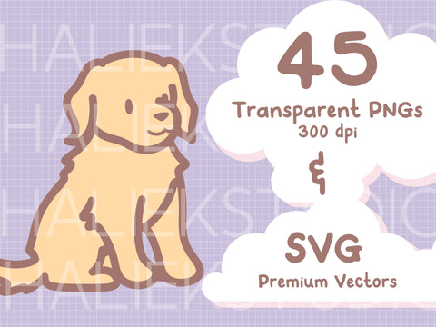 Cute Golden Retriever Color SVG Design Set SVG HalieKStudio 