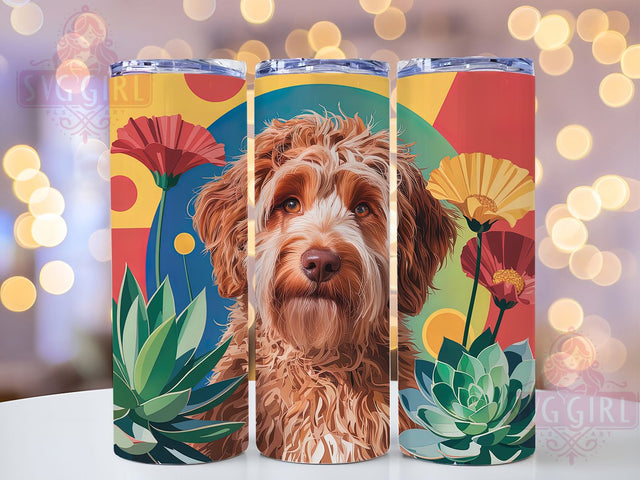 Cute Goldendoodle Paw Print Tumbler, Dog Pet Tumbler, Cute Dog Wrap, Paw Print Wrap, Whimsical Dog Wrap, Sublimation Design, Trendy Gift Idea Sublimation SvggirlplusArt 