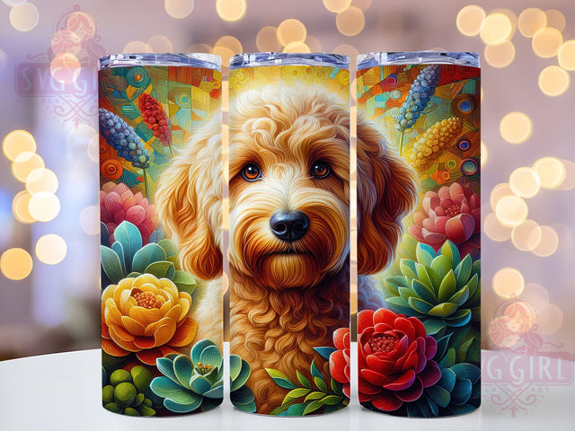 Cute Goldendoodle Paw Print Tumbler, Dog Pet Tumbler, Cute Dog Wrap, Paw Print Wrap, Whimsical Dog Wrap, Sublimation Design, Trendy Gift Idea Sublimation SvggirlplusArt 
