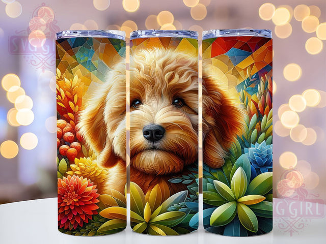 Cute Goldendoodle Paw Print Tumbler, Dog Pet Tumbler, Cute Dog Wrap, Paw Print Wrap, Whimsical Dog Wrap, Sublimation Design, Trendy Gift Idea Sublimation SvggirlplusArt 