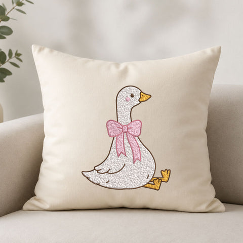 Cute Goose Bow Machine Embroidery Design – Coquette Duck Farm Animal Embroidery File Embroidery/Applique DESIGNS PatternFeed8 