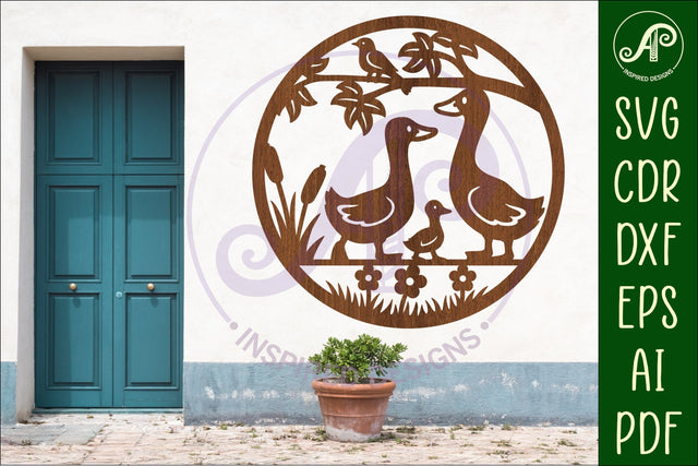 Cute Goose family wall art sign, laser cut design SVG APInspireddesigns 