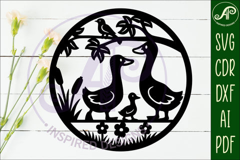 Cute Goose family wall art sign, laser cut design SVG APInspireddesigns 