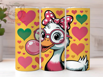 Cute Goose Valentine Tumbler, Cute Goose Wrap, Goose Lover Heart Cup, 20oz Sublimation Wrap, Stylish Valentine Design Tumbler, Artistic Goose Love Cup, Whimsical Funny Goose Theme Wrap Sublimation Lara' s Designs 