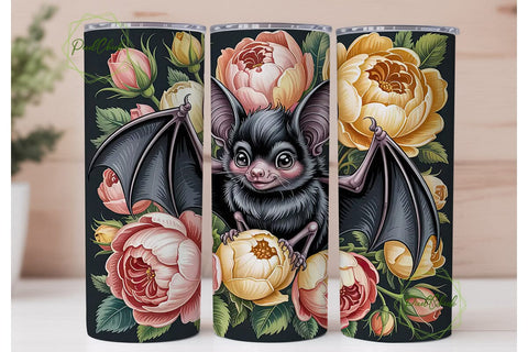 Cute Gothic Bat 20oz Tumbler Wrap Sublimation PixelChick 