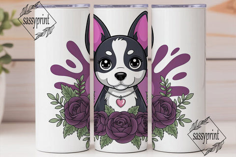 Cute Gothic Dog 20oz Tumbler Wrap Sublimation sassyprint 