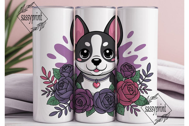 Cute Gothic Dog 20oz Tumbler Wrap Sublimation sassyprint 