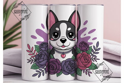 Cute Gothic Dog 20oz Tumbler Wrap Sublimation sassyprint 