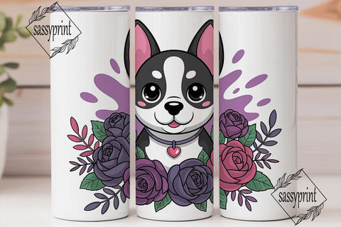 Cute Gothic Dog 20oz Tumbler Wrap Sublimation sassyprint 