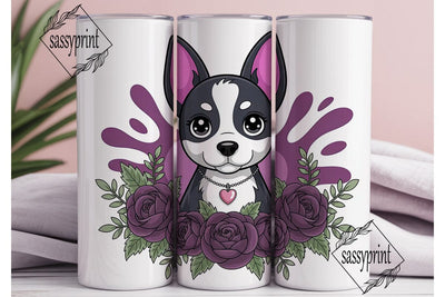 Cute Gothic Dog 20oz Tumbler Wrap Sublimation sassyprint 