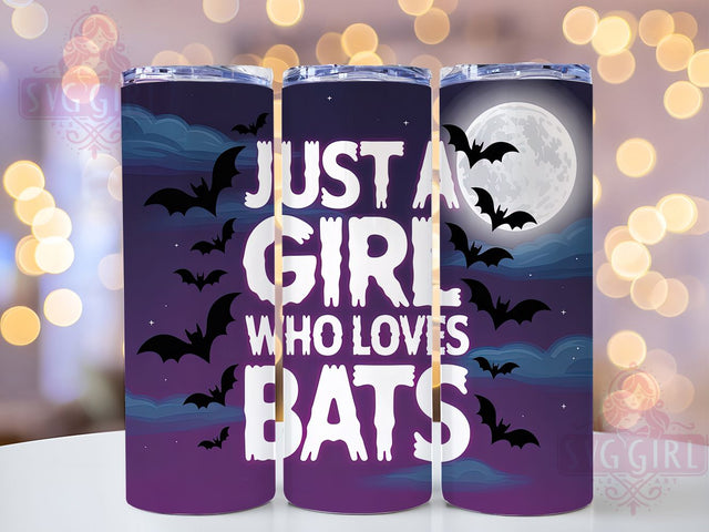 Cute Gothic Halloween Bat Tumbler Wrap, Spooky Night Sublimation Design, 20oz Halloween Bat Cup Wrap, Cute Bat Girl Tumbler, Gothic Bat Wrap, Moonlit Bat Scene, Halloween Drinkware Sublimation SvggirlplusArt 