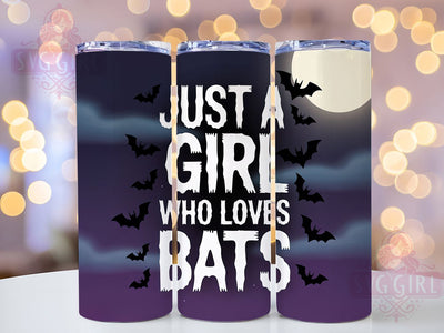 Cute Gothic Halloween Bat Tumbler Wrap, Spooky Night Sublimation Design, 20oz Halloween Bat Cup Wrap, Cute Bat Girl Tumbler, Gothic Bat Wrap, Moonlit Bat Scene, Halloween Drinkware Sublimation SvggirlplusArt 