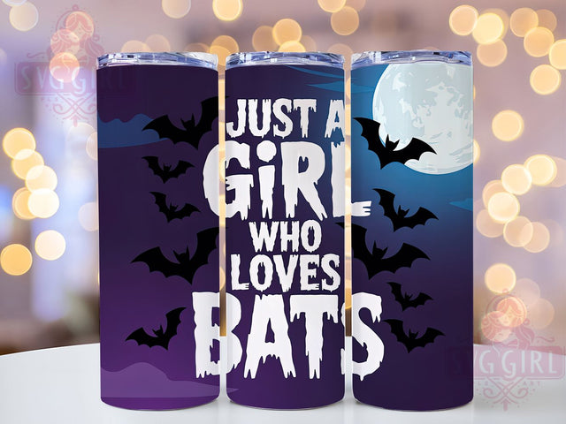 Cute Gothic Halloween Bat Tumbler Wrap, Spooky Night Sublimation Design, 20oz Halloween Bat Cup Wrap, Cute Bat Girl Tumbler, Gothic Bat Wrap, Moonlit Bat Scene, Halloween Drinkware Sublimation SvggirlplusArt 