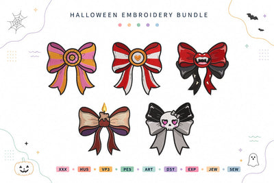 Cute Gothic Halloween Bow Embroidery Bundle Embroidery/Applique DESIGNS sg embroidery 