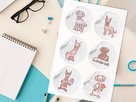 Cute Great Danes Color PNG and SVG Design Set SVG HalieKStudio 