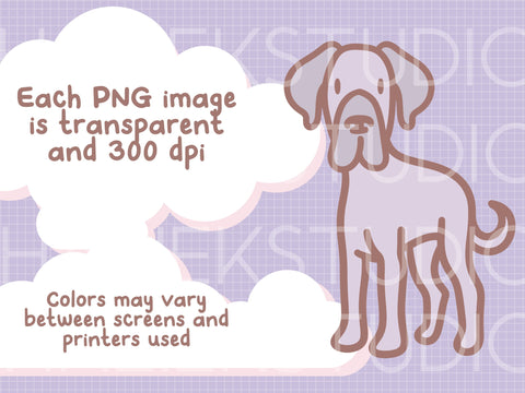 Cute Great Danes Color PNG and SVG Design Set SVG HalieKStudio 