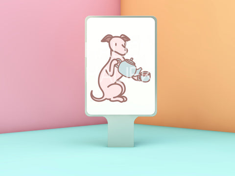 Cute Greyhounds Color PNG and SVG Design Set SVG HalieKStudio 
