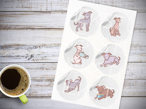 Cute Greyhounds Color PNG and SVG Design Set SVG HalieKStudio 