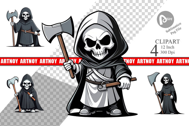 Cute grim reaper Clipart Sublimation artnoy 