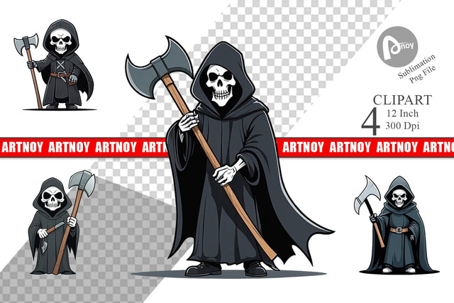 Cute grim reaper Clipart Sublimation artnoy 